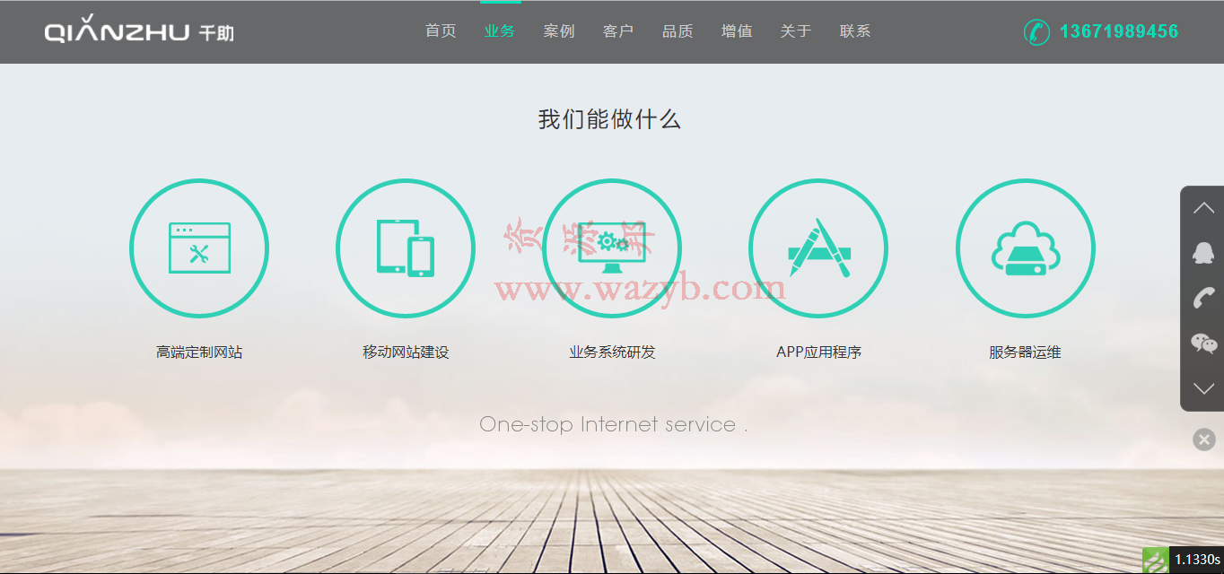基于ThinkPHP框架开发的千助网响应式科技网络公司PHP源码|响应式WAP界面+ACE模板后台插图1