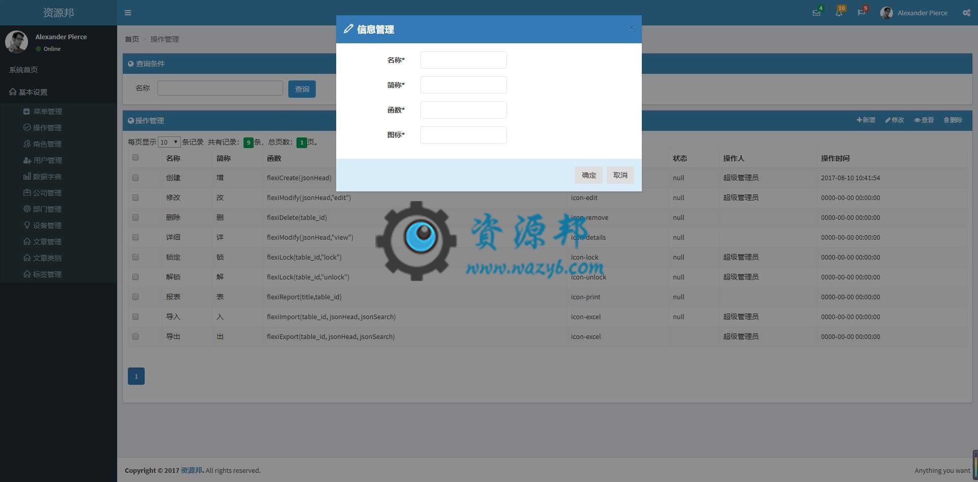 基于ThinkPHP框架+AdminLTE模板开发的通用后台权限管理系统PHP源码插图3