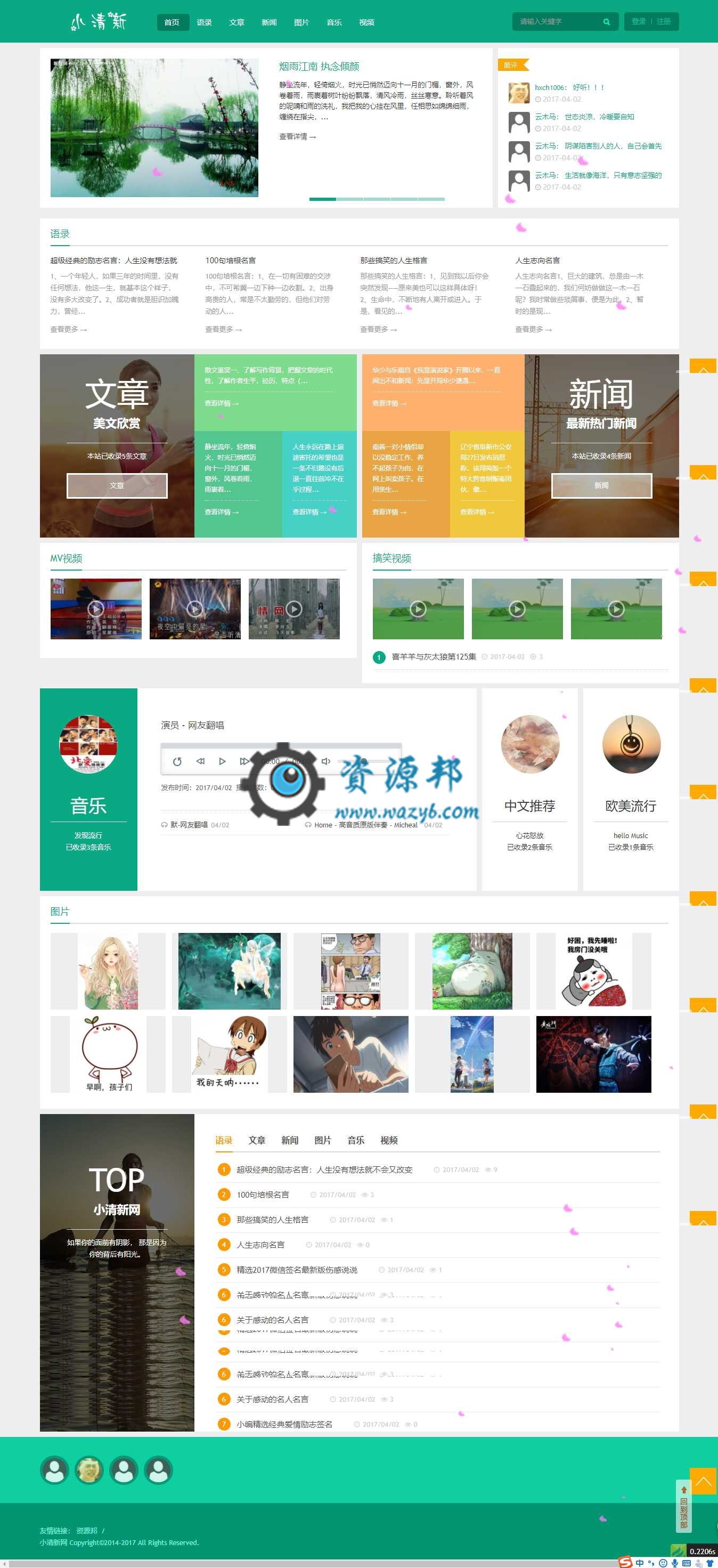 基于ThinkPHP框架开发的清新音乐视频博客系统带WAP手机版PHP源码插图1