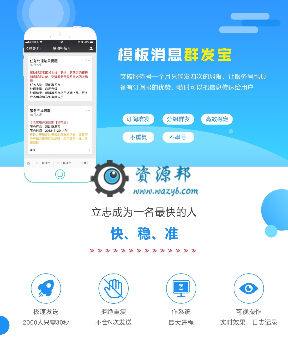 【微擎微赞模块】慧动模板消息群发宝V1.5.1微擎模块原版打包，新增的订阅功能可以新建N个订阅组插图3