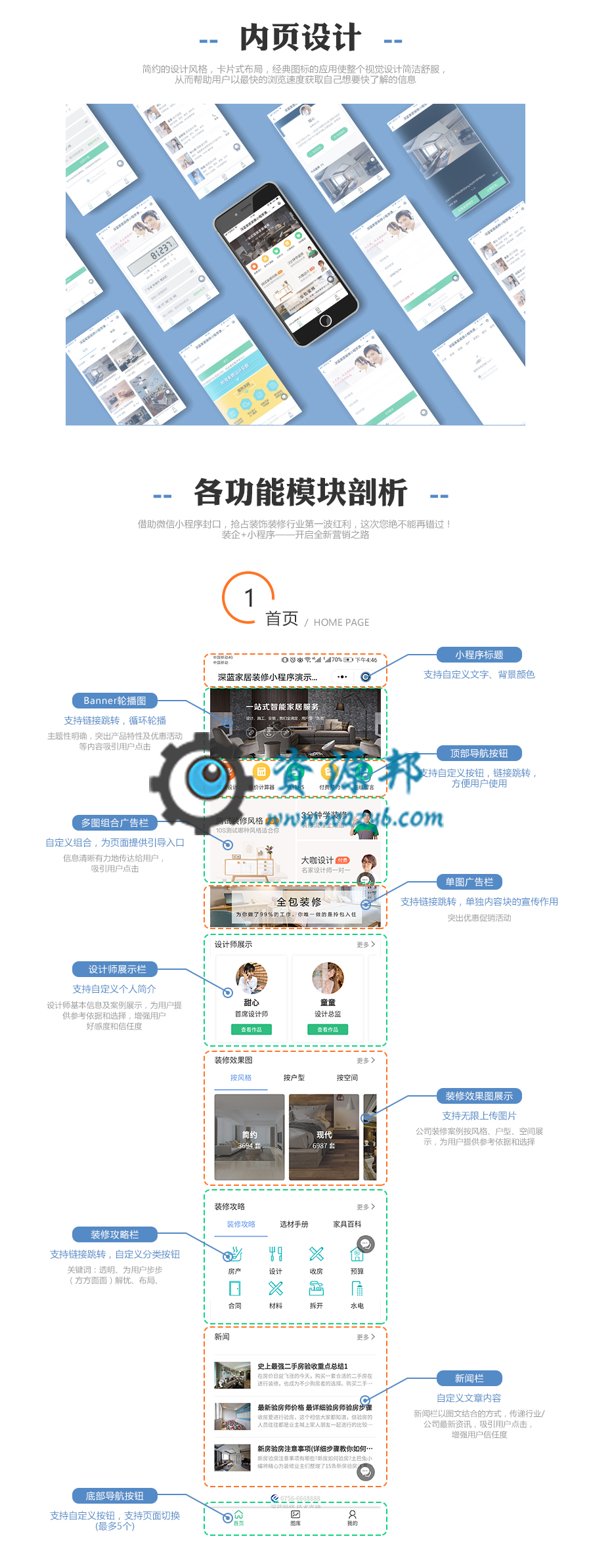 【微信小程序】深蓝装修营销管理系统V3.9.3装修小程序，修复点击首页效果图插图9