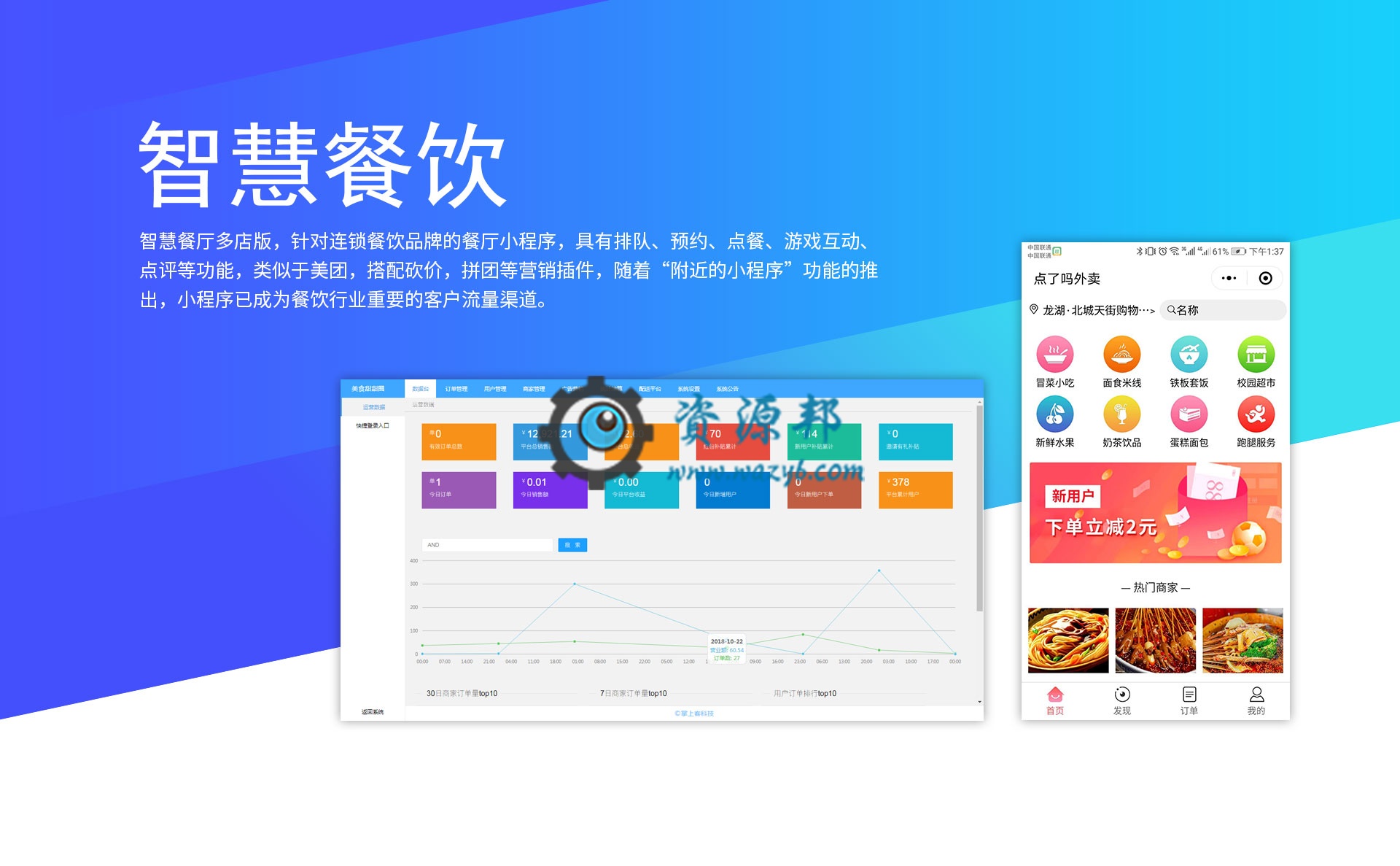 【微擎小程序】掌上客餐饮小程序V3.1.5全开源解密版，针对连锁餐饮品牌的餐厅小程序-Ai搜码网