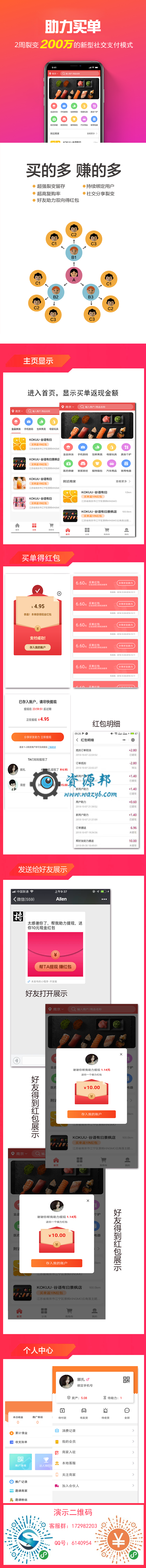 【微擎小程序】助力买单小程序V1.0.5前后端完整源码，助力买单，买单返现金红包插图11