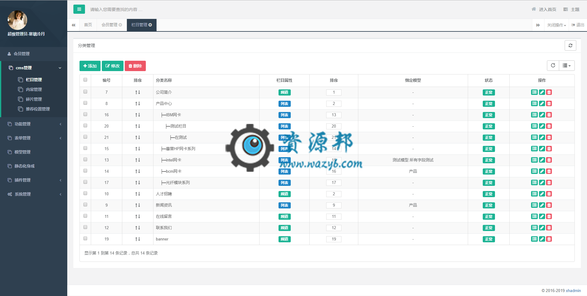 基于TP5框架和H+框架开发的通用CMS管理系统，ThinkPHP开发的后台权限管理系统插图6