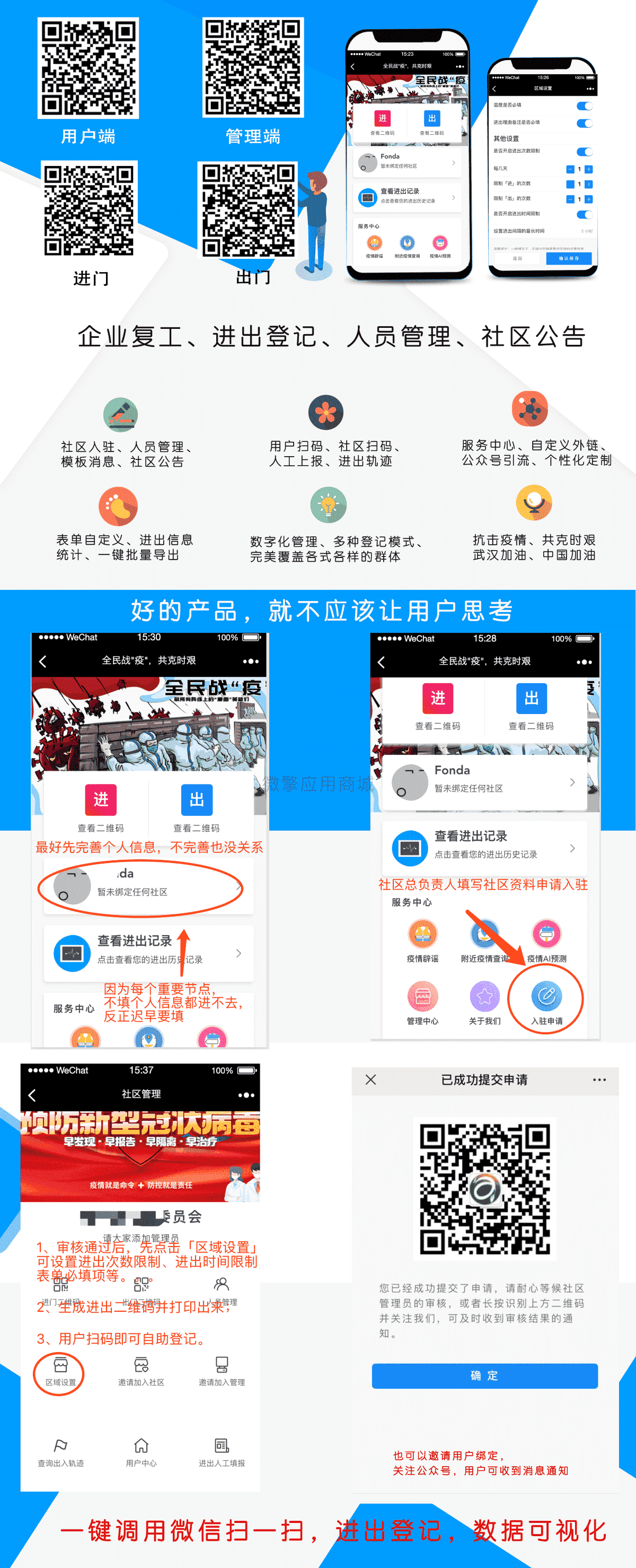 【公众号应用】复工进出登记管理系统V2.1.0公众号应用，自定义进出二维码新增人员类型插图
