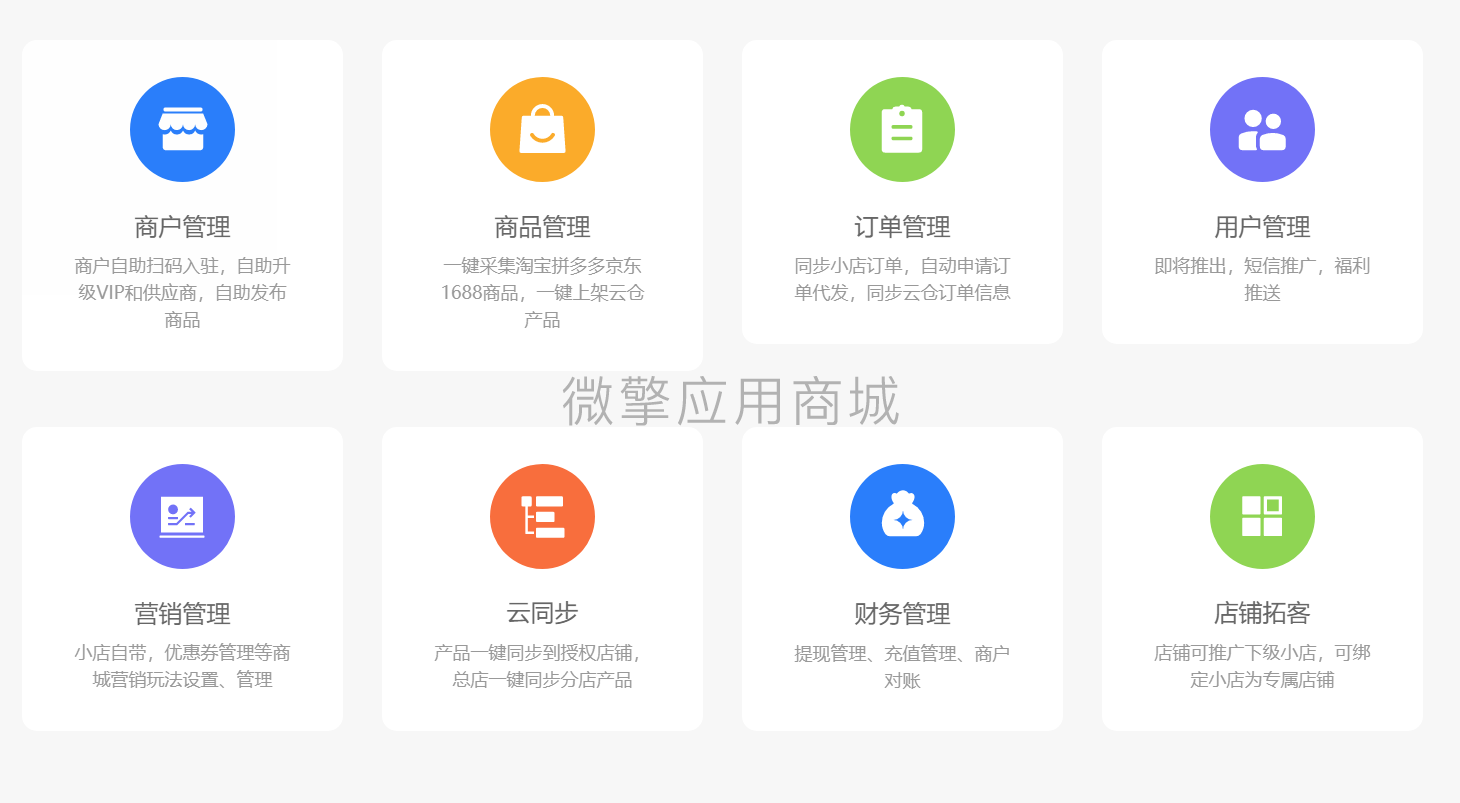 【公众号应用】小商店运营神器V1.3.2公众号应用，一个小商店集群管理saas系统插图1