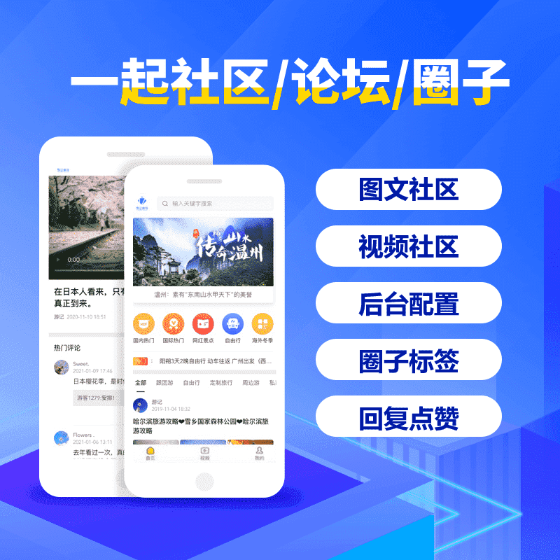 【公众号应用】一起社区V1.2.0论坛小程序，新增后台可以上传视频-Ai搜码网